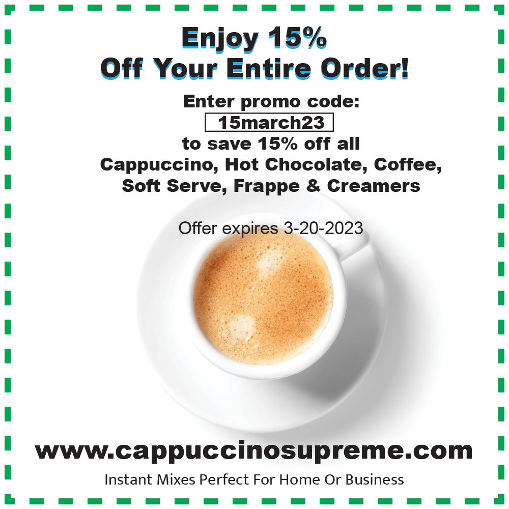 Cappuccino Supreme Promo Coupon Code March 2023