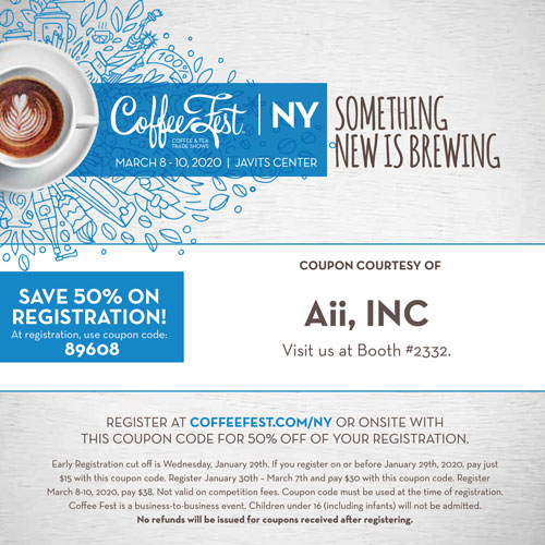 Visit Aii, Inc. at Coffee Fest New York! - Cappuccino Supreme